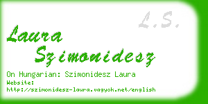 laura szimonidesz business card